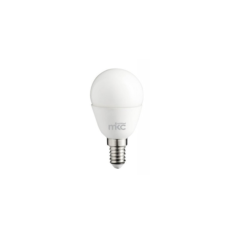 LAMPADINA LED 5,5W E14 220-240VCA 3000K LUCE BIANCA CALDA SCATOLA MKC LIGHT MINI SFERA