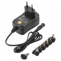 ALIMENTATORE SWITCHING UNIVERSALE 3/12VDC 1000MAH 220-240VCA 50/60HZ CON N. 6 PLUG MKC POWER MKC-3K10GS